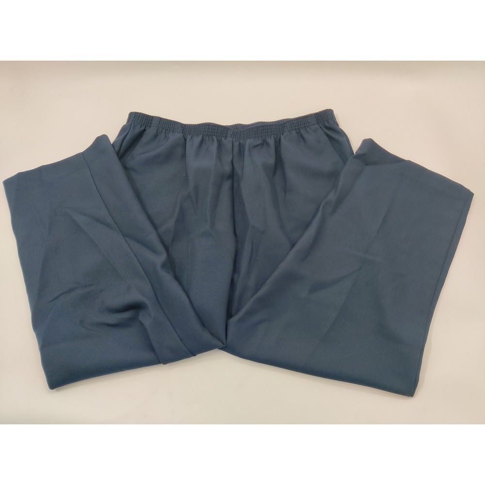 Alfred Dunner Woman Navy Blue Pull On Elastic Waist Straight Leg Pants 16W